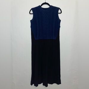 Sea New York Layered Sweater Vest Flowy Wool Silk Midi Dress